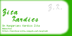 zita kardics business card